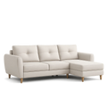 Sofa narożna 240 x 150 x 85 cm beżowa tkanina poliester drewniane nogi szezlong prawy