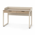 Biurko proste 120 cm x 60 cm x 75 cm MDF laminowane jasne drewno beżowe z dwiema szufladami i metalową konstrukcją
