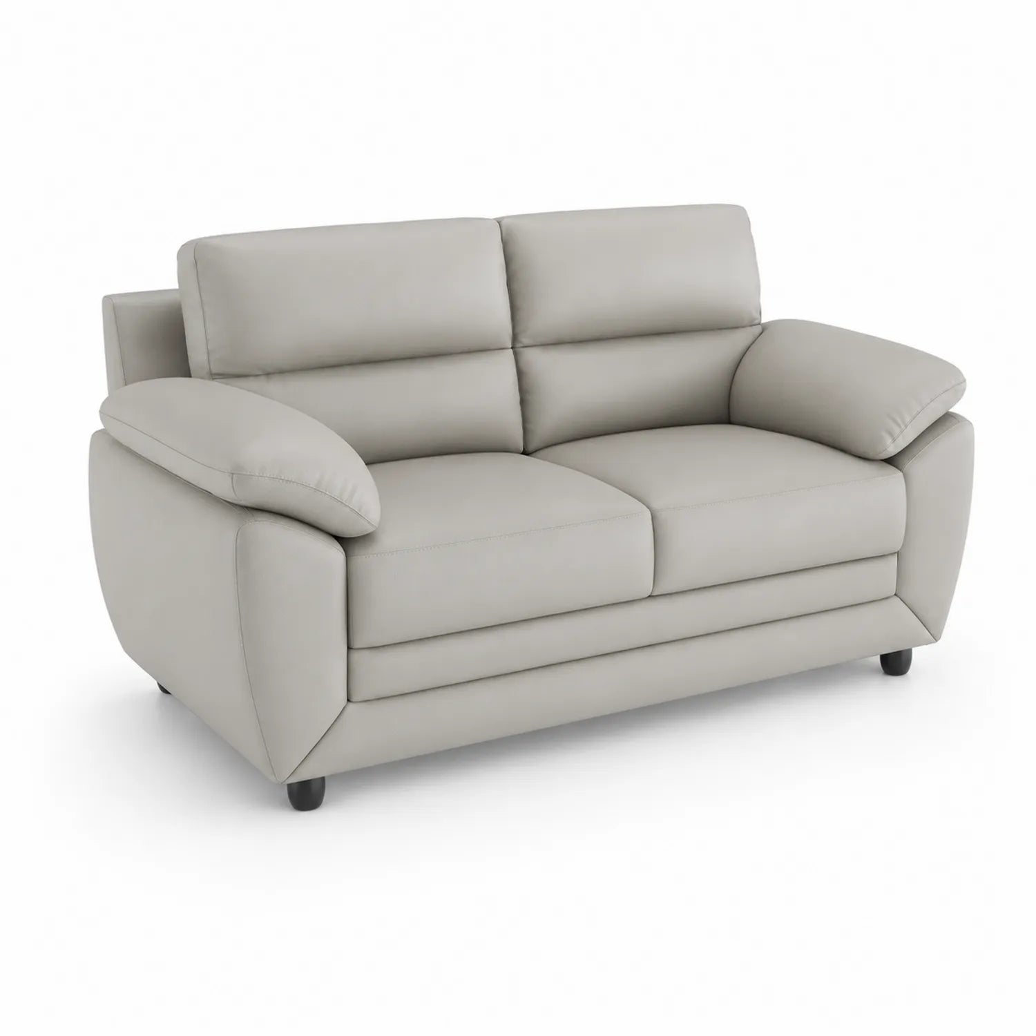 Sofa dwuosobowa 150 x 85 x 90 cm jasnoszara tkanina poliestrowa drewniana konstrukcja