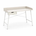 Biurko proste 120 cm MDF białe z szufladą metalowa konstrukcja stalowa 120x60x75 cm