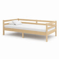 Łóżko drewniane 90 cm x 200 cm naturalne drewno sosnowe rama z barierkami bocznymi stelaż listwowy