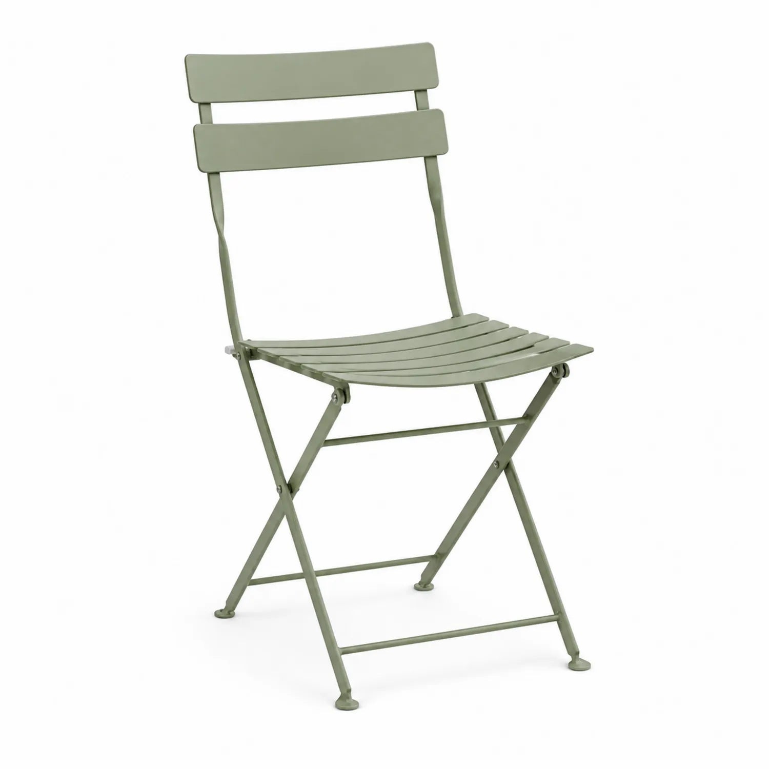 Krzesło ogrodowe składane stal malowana proszkowo siedzisko listwowe zielone 85 cm 45 cm 55 cm